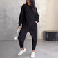 💕 Conjunto de sudadera de manga larga para mujer con dobladillo irregular y pantalón
