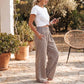 ⏳ ¡ÚLTIMO DÍA DE OFERTA 50 % DE DESCUENTO! 🎁 Pantalones de pierna ancha con estampado de cuadros, cintura alta y bolsillo