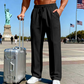🔥Último día 50% DE DESCUENTO👖 Pantalones masculinos de pierna recta con cintura elástica y cordón