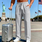🔥Último día 50% DE DESCUENTO👖 Pantalones masculinos de pierna recta con cintura elástica y cordón