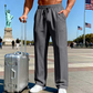 🔥Último día 50% DE DESCUENTO👖 Pantalones masculinos de pierna recta con cintura elástica y cordón