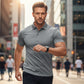 Camiseta de hombre de secado rápido con cuello tipo solapa y manga cort
