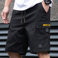 Pantalones cortos casuales de hombre tipo cargo con cintura de cordó