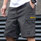 Pantalones cortos casuales de hombre tipo cargo con cintura de cordó