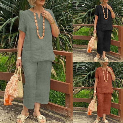Conjunto casual de mujer de 2 piezas: top y pantaló
