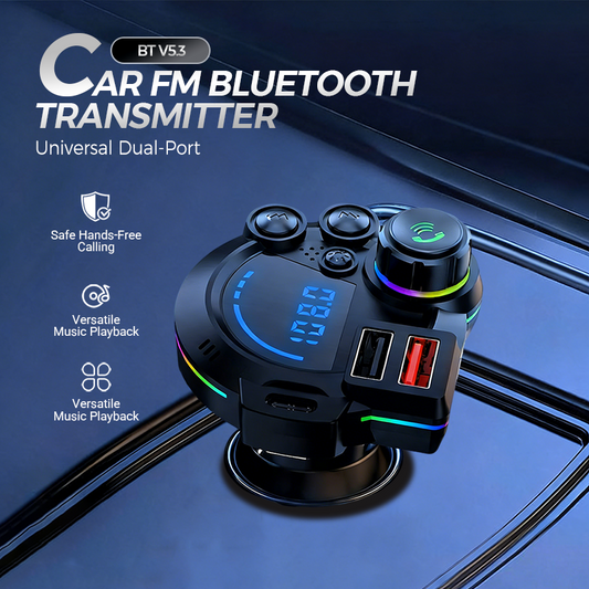 📻 ¡50% DE DESCUENTO AHORA! 🚗 Transmisor FM Bluetooth universal para coche con doble puerto – Música inalámbrica, llamadas manos libres y cargador USB dual 🔌
