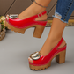 👡 ¡50% DE DESCUENTO! ✨ Sandalias peep toe elegantes con tacón y hebilla – con estilo, cómodas y perfectas para cualquier ocasión