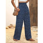 ⏳Especial por tiempo limitado: 50 % de descuento ⏰Pantalones anchos de cintura alta con fruncido para mujer👖