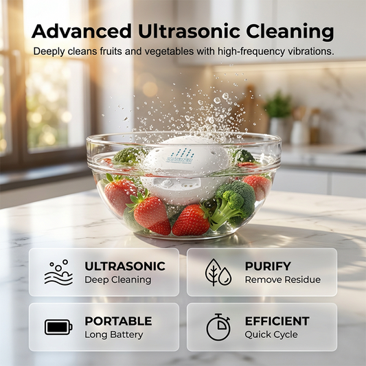 Limpiador ultrasónico portátil para frutas y verduras 🥦✨
