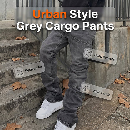 Jeans vaqueros de hombre estilo stacked flare