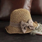 🎀 50 % DE DESCUENTO 👒 | Sombrero de paja con lazo retro – plegable y transpirable para el verano