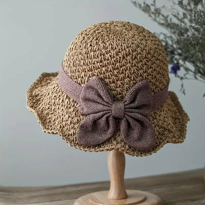 🎀 50 % DE DESCUENTO 👒 | Sombrero de paja con lazo retro – plegable y transpirable para el verano