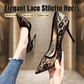 💃✨Tacones altos de encaje calado sexy para muje💋