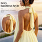 Vestido mini fluido de mujer con cuello halter y cintura caíd