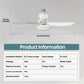 Ventilador de techo portátil 2 en 1 con control remoto y luz
