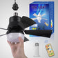 Ventilador de techo portátil 2 en 1 con control remoto y luz