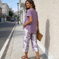 💙Conjunto informal de túnica en capas de escote redondo y pantalones de pierna ancha