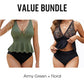 Conjunto tankini peplum para mujer con parte inferior