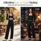 Conjunto de mujer de top con escote cuadrado y pantalón de pierna ancha