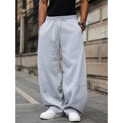 Pantalones deportivos informales de pierna recta para hombre