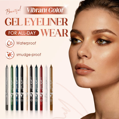 Delineador de ojos en gel de colores vibrantes para uso durante todo el día