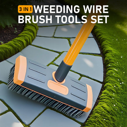 🌿 ¡50% DE DESCUENTO AHORA! 🧹 Set de herramientas de cepillo de alambre para deshierbe 3 en 1 – cepillos de acero duraderos, mango ergonómico y perfecto para patios, entradas de coche y caminos de jardín 🏡