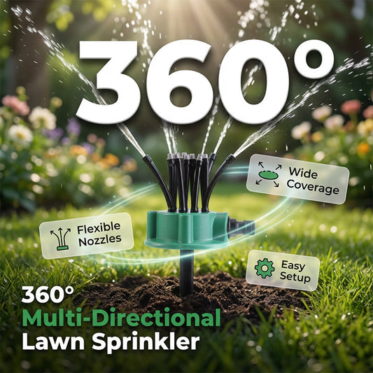 Aspersor de riego para jardín con cobertura de precisión de 360°