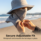 Sombrero de pescador transpirable con mascarilla facial desmontable