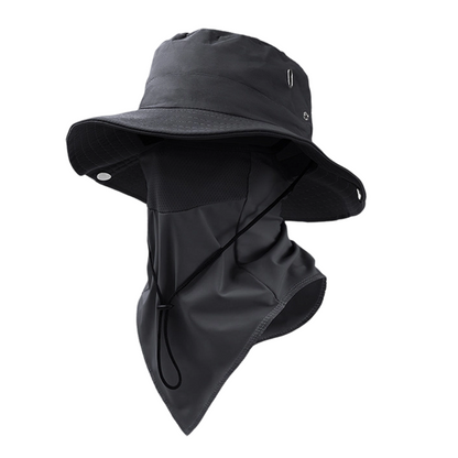 Sombrero de pescador transpirable con mascarilla facial desmontable