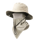 Sombrero de pescador transpirable con mascarilla facial desmontable