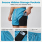 Pantalones cortos deportivos de secado rápido 2 en 1 para hombres y mujeres