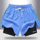 Pantalones cortos deportivos de secado rápido 2 en 1 para hombres y mujeres