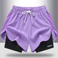 Pantalones cortos deportivos de secado rápido 2 en 1 para hombres y mujeres