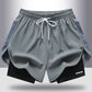 Pantalones cortos deportivos de secado rápido 2 en 1 para hombres y mujeres
