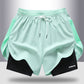 Pantalones cortos deportivos de secado rápido 2 en 1 para hombres y mujeres