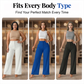 Pantalones casuales de pierna ancha para mujer en color sólido