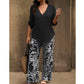 ⏰🔥 ¡50% DE DESCUENTO POR TIEMPO LIMITADO! 👚👖 Conjunto de Blusa V y Pantalón Ancho – Cómodo, Elegante y Perfecto para Mujer ✨💖