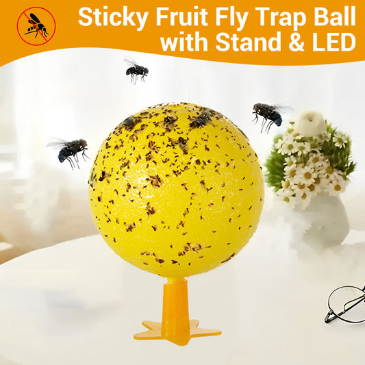 Trampa adhesiva para moscas de la fruta en forma de bola con soporte y LED