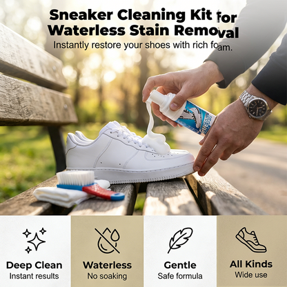 👟✨ Kit de 3 piezas de espuma limpiadora para zapatillas sin agua