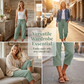 Pantalones cortos plisados de algodón y lino de color liso para mujer
