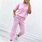 💥NUEVA OFERTA TOP💥 Conjunto casual para mujer de top de manga corta y pantalón