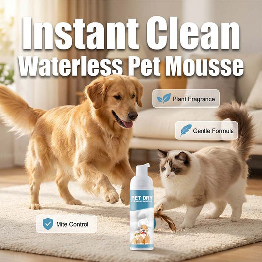 Espuma limpiadora para mascotas sin agua para perros y gatos