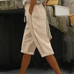 Pantalones capri de verano para mujer con detalles de encaje