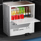 Caja de almacenamiento plegable para camping con tapa de madera