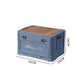 Caja de almacenamiento plegable para camping con tapa de madera