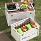 Caja de almacenamiento plegable para camping con tapa de madera