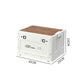 Caja de almacenamiento plegable para camping con tapa de madera