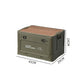 Caja de almacenamiento plegable para camping con tapa de madera