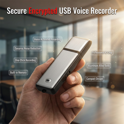 Grabadora de Voz USB Portátil de Alta Definición con Cancelación de Ruido