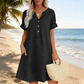 👗 Vestido Túnica Casual para Mujer con Escote en V y Bolsillos